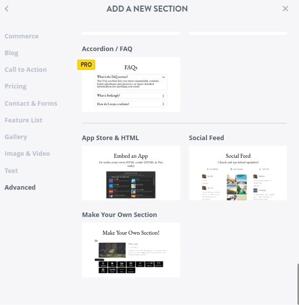 null Custom addition of social feed to website on Strikingly template